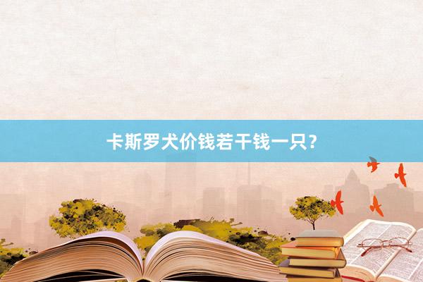 卡斯罗犬价钱若干钱一只?