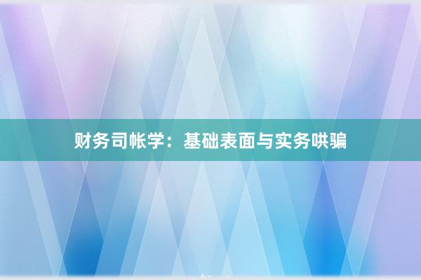 财务司帐学：基础表面与实务哄骗